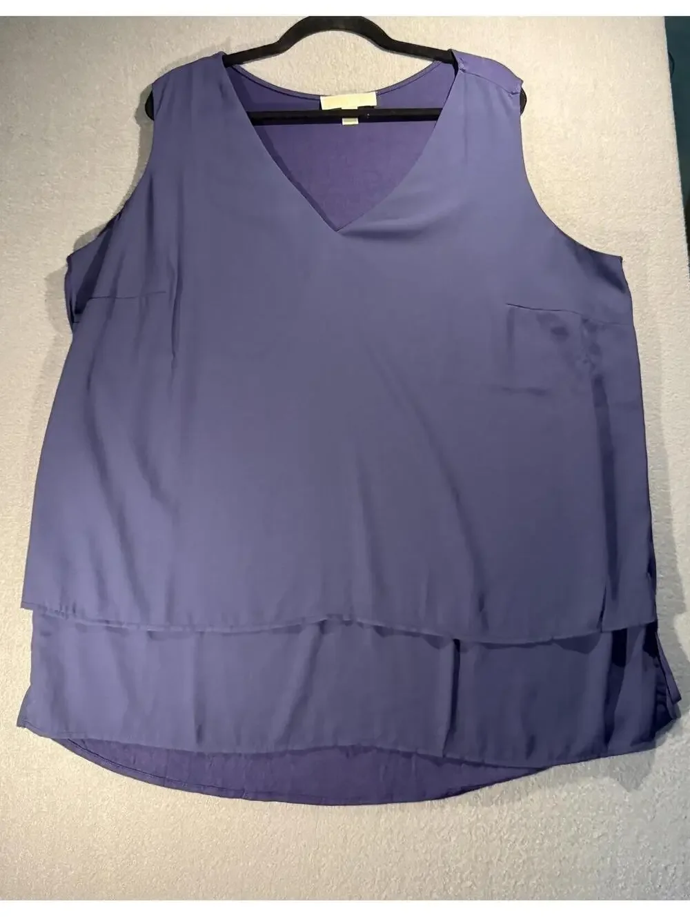 Michael Kors Sleeveless Layered V-Neck Top 2X